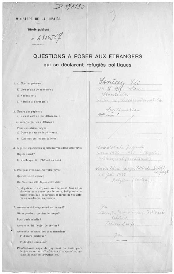 © National Archives of Belgium, Individual files from the Foreigner Police
