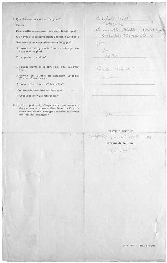 © National Archives of Belgium, Individual files from the Foreigner Police