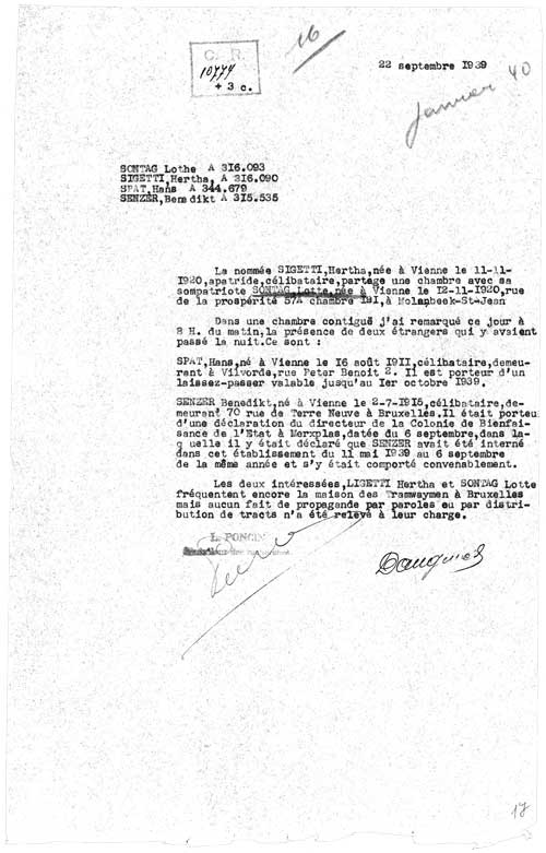 © National Archives of Belgium, Individual files from the Foreigner Police
