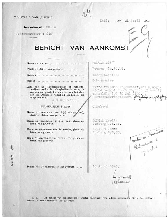 © National Archives of Belgium, Individual files from the Foreigner Police