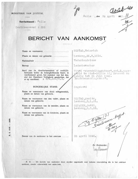 © National Archives of Belgium, Individual files from the Foreigner Police