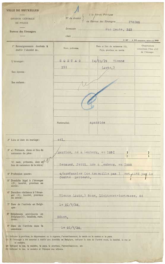 © National Archives of Belgium, Individual files from the Foreigner Police