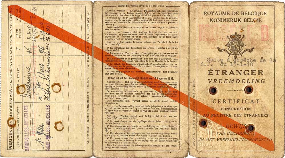 © National Archives of Belgium, Individual files from the Foreigner Police